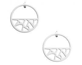 Boucles d'oreilles Les Georgettes - Girafe finition argent 30 mm