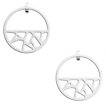 Boucles d'oreilles Les Georgettes - Girafe finition argent 30 mm