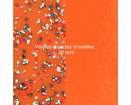 Vinyles boucles d'oreilles 30 mm Les Georgettes - Orange pailleté/Orange Soft