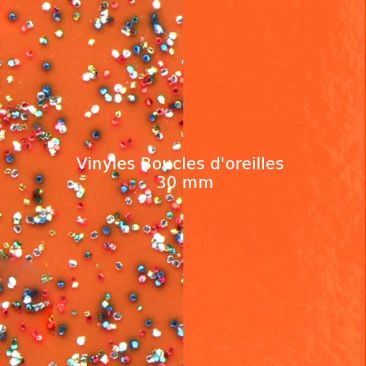 Vinyles boucles d'oreilles 30 mm Les Georgettes - Orange pailleté/Orange Soft