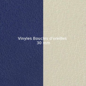 Vinyles boucles d'oreilles 30 mm Les Georgettes - Indigo/Blanc cassé