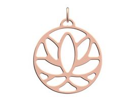 Pendentif collier Les Georgettes - Lotus finition or rose - 25 mm