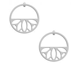 Boucles d'oreilles Les Georgettes - Lotus finition argent 30 mm