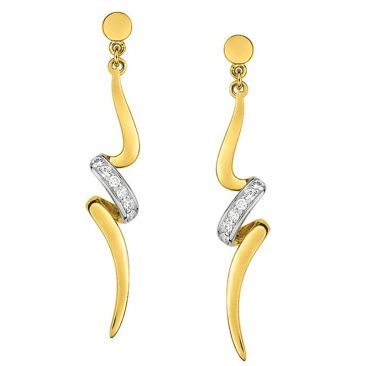Boucles d'oreilles pendants plaqué or et oxydes - BSWG25Z