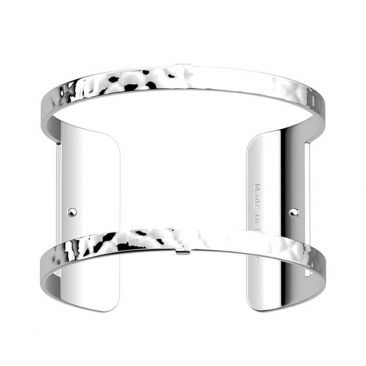 Bracelet manchette Les Georgettes - Pure martelée finition argent 40 mm