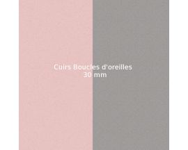 Cuirs boucles d'oreilles 30 mm Les Georgettes - Gris clair/Rose clair