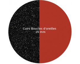 Cuirs boucles d'oreilles 16 mm Les Georgettes - Paillettes noires/Rouge