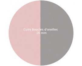 Cuirs boucles d'oreilles 16 mm Les Georgettes - Gris clair/Rose clair