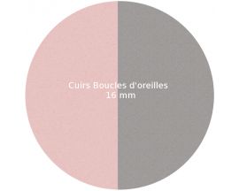 Cuirs boucles d'oreilles 16 mm Les Georgettes - Gris clair/Rose clair