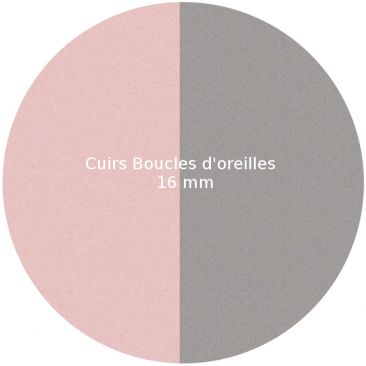 Cuirs boucles d'oreilles 16 mm Les Georgettes - Gris clair/Rose clair