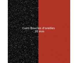 Cuirs boucles d'oreilles 30 mm Les Georgettes - Paillettes noires/Rouge