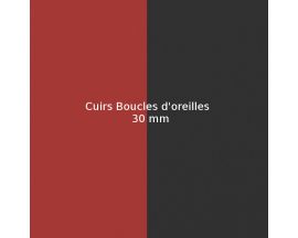 Cuirs boucles d'oreilles 30 mm Les Georgettes - Rouge vernis/Noir