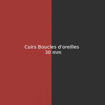 Cuirs boucles d'oreilles 30 mm Les Georgettes - Rouge vernis/Noir
