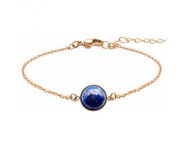 Bracelet acier rosé lapis lazuli Stepec - IG 368