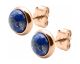 Boucles d'oreilles boutons acier rosé lapis lazuli Stepec - IG 568