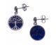 Boucles d'oreilles pendants acier arbre de vie lapis lazuli Stepec - IG 555