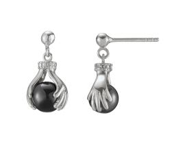 Boucles d'oreilles pendants argent hématites Jourdan - AMK080