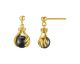 Boucles d'oreilles pendants argent doré hématites Jourdan - AMK091