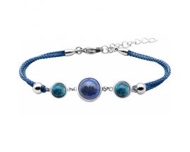 Bracelet acier apatite & lapiz lazuli Stepec - IG 361