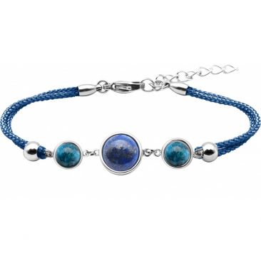 Bracelet acier apatite & lapiz lazuli Stepec - IG 361