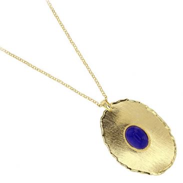 Collier argent doré lapis lazuli synth. Stepec - 31710230DL