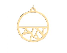 Pendentif collier Les Georgettes - Girafe finition or - moyen rond 30 mm