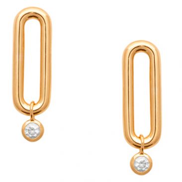 Boucles d'oreilles pendants plaqué or oxydes Stepec - IUTSIBP