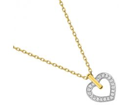 Collier coeur or et oxydes - 58SA801BZ