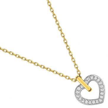 Collier coeur or et oxydes - 58SA801BZ