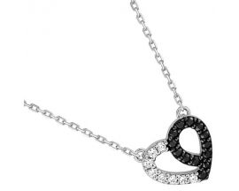 Collier coeur argent oxydes - ASCV99NZ