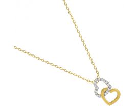 Collier plaqué or coeurs oxydes - BSCV86Z40