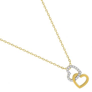 Collier plaqué or coeurs oxydes - BSCV86Z40