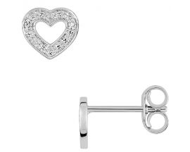 Boucles d'oreilles boutons coeurs or & diamant(s) - RA247GB4