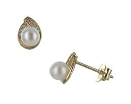 Boucles d'oreilles boutons or perles & oxydes Stepec - nBBUSE