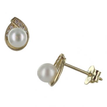 Boucles d'oreilles boutons or perles & oxydes Stepec - nBBUSE