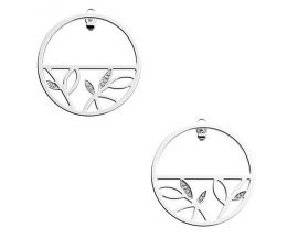 Boucles d'oreilles Les Georgettes - Arbre de vie Précieuses finition argent 30 mm