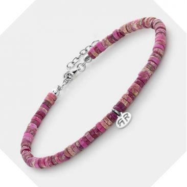 Bracelet de cheville perles Rebel & Rose Anklet Slices Hot Pink - RR-AK008-S