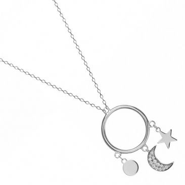 Collier argent et oxydes LINEARGENT - 18209-PE