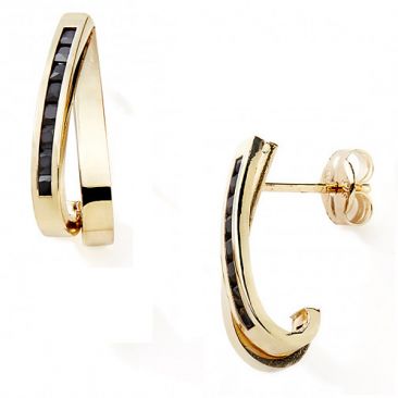 Boucles d'oreilles boutons or oxydes noirs Stepec - nBBXJS