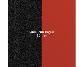 Simili cuir bague 12 mm Les Georgettes - Paillettes noires/Rouge
