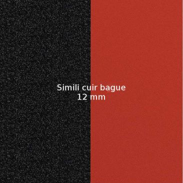 Simili cuir bague 12 mm Les Georgettes - Paillettes noires/Rouge