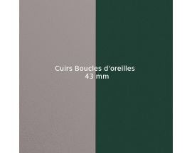 Cuirs boucles d'oreilles 43 mm Les Georgettes - Argent/Vert forêt