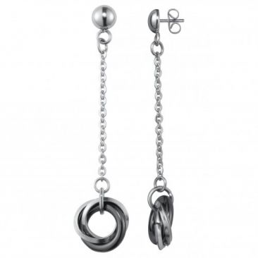 Boucles d'oreilles pendants céramique & acier Ceranity - 904-013.N