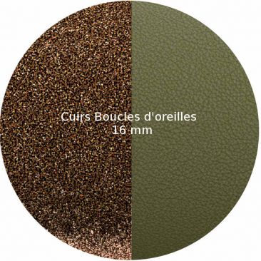 Cuirs boucles d'oreilles 16 mm Les Georgettes - Bronze Paillettes/Vert de gris