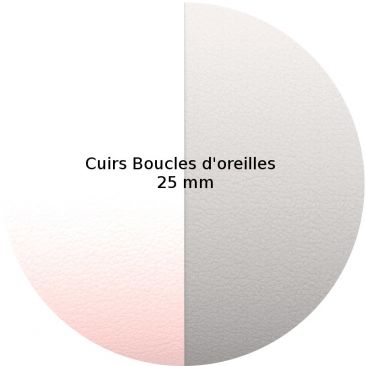 Cuirs boucles d'oreilles 25 mm Les Georgettes - Gris clair/Rose clair