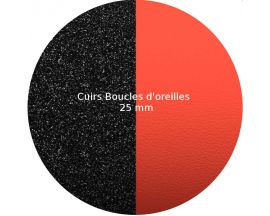 Cuirs boucles d'oreilles 25 mm Les Georgettes - Paillettes noires/Rouge