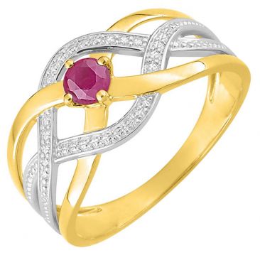 Bague or & rubis - 08PA575BR