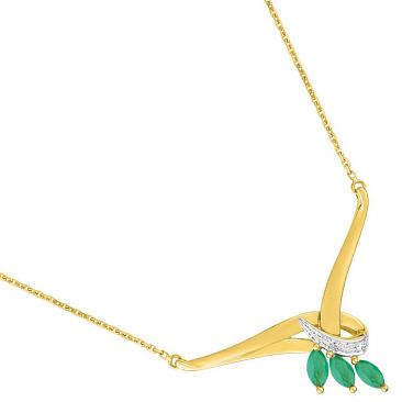 Collier or émeraude(s) & diamant(s)- 58SA801BZ