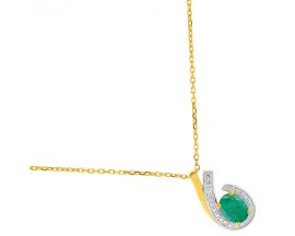 Collier or émeraude(s) & diamant(s) - 5A086BEB4