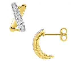 Boucles d'oreilles boutons or oxydes - 297185.Z3